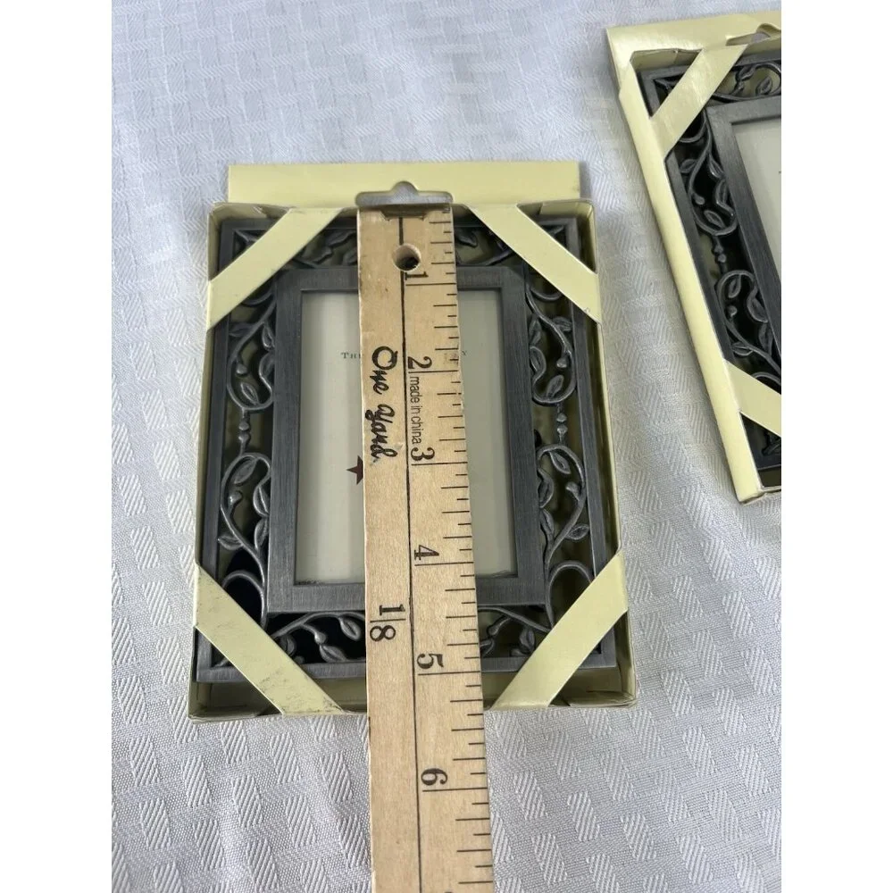 Lot Of 2 The Weston Gallery Pewter 2 x 3 Frame Open Vine Border NEW‎ Very Pretty